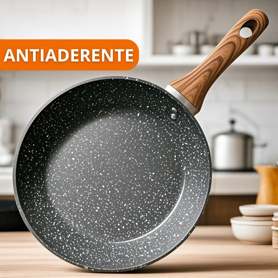 Frigideira De Indução Cerâmica Antiaderente 4 mm Reforçada Com Cabo Ergonômico Linha Premium