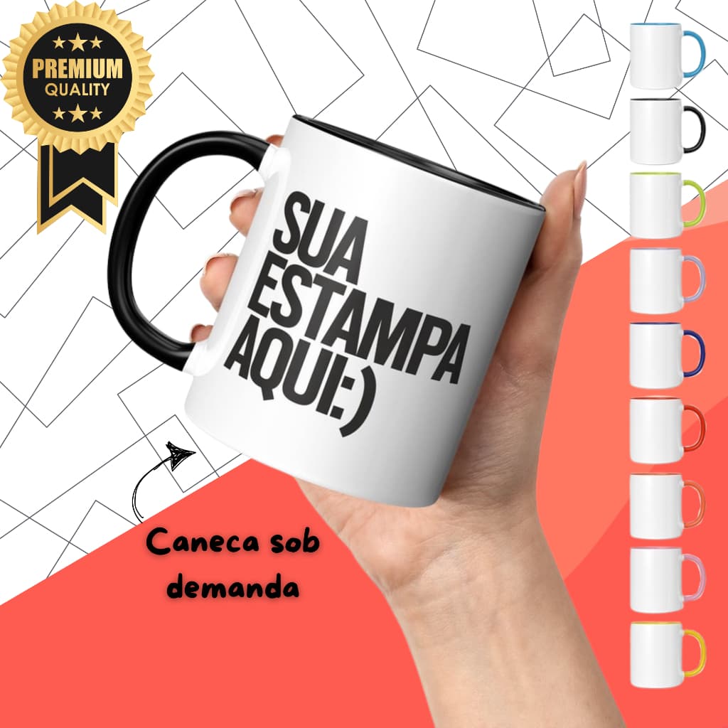 Caneca Xícara de Porcelana Personalizada Premium Eventos Presentes Celebrações Escolha a sua Arte