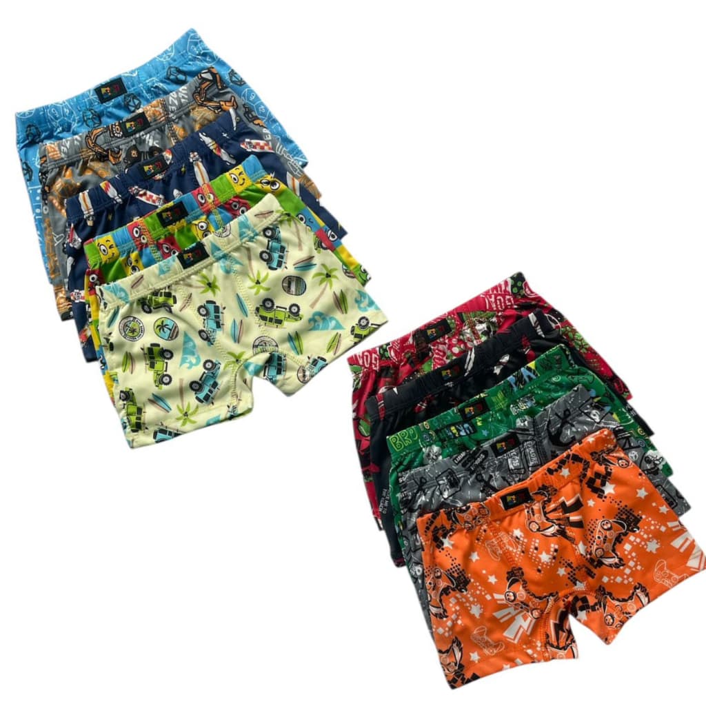 Kit Cueca Boxer Box Infantil De Criança | Cuecas Infantil Menino