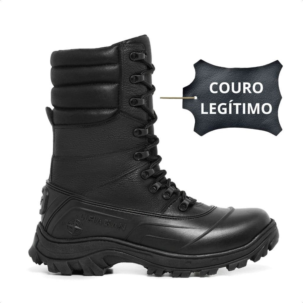 Bota Coturno De Couro Legítimo Militar Bota Com Zíper Attack Reforçado Resistente a água Tiger Titan