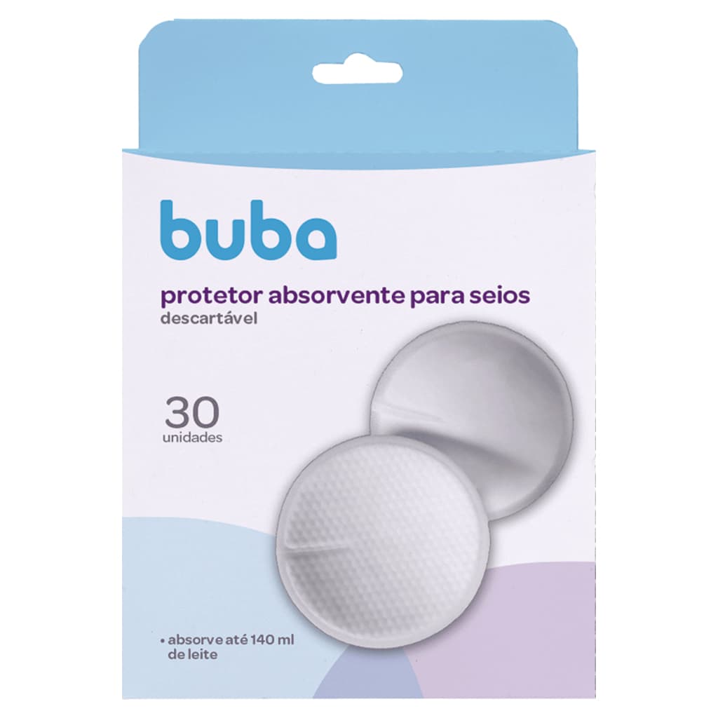 PROTETOR ABSORVENTE DESCARTÁL PARA SEIOS - BUBA - 30 UNIDADES