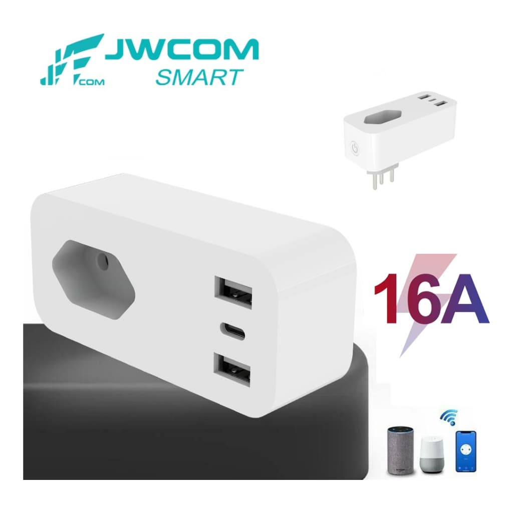 Tomada Inteligente 16a Com Entradas Usb E Usb-c Com Medição De Consumo