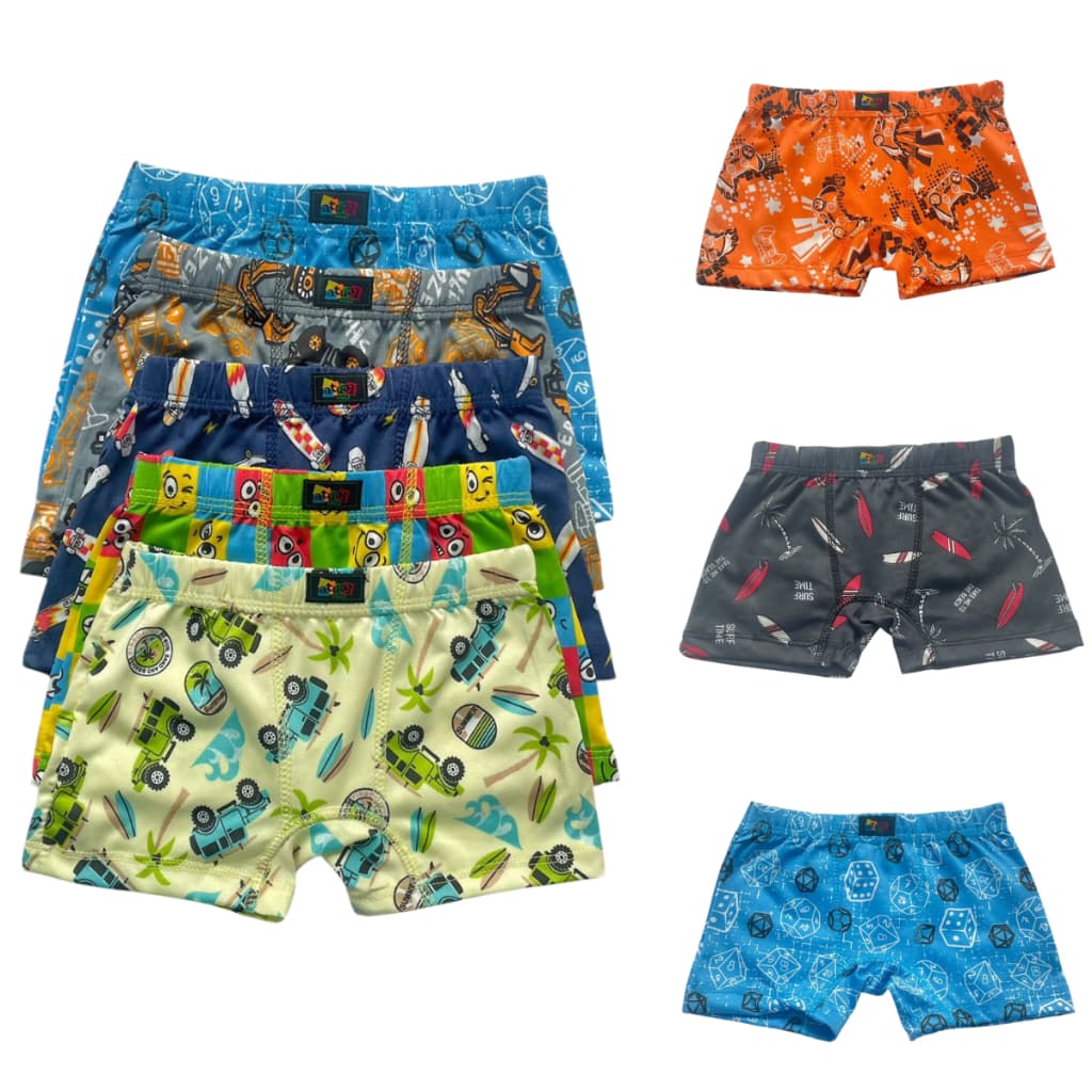 Kit Cueca Box Boxer Infantil De Criança Cuecas Infantil Menino