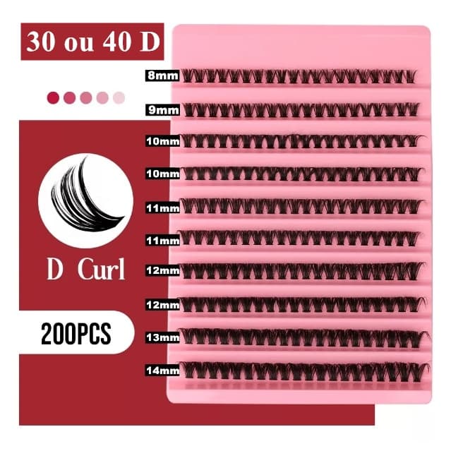 NEWAIR Cílios Mix 30D/40D/60D/80D 8-14mm 10 Fileiras 200 Cilios