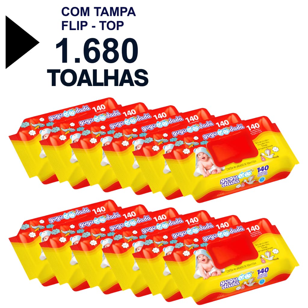Kit 1680 Toalhinhas Umedecidas Gugu Dadá Lenços Revenda Barato