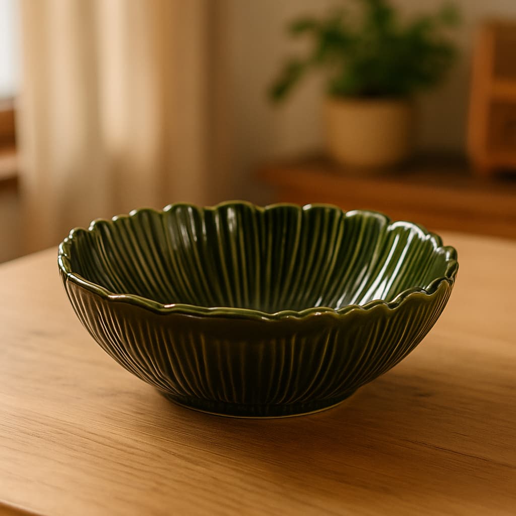 Tigela Grande Redonda Cerâmica Louça Saladas Petiscos Porções Decoração Mesa Posta Restaurante
