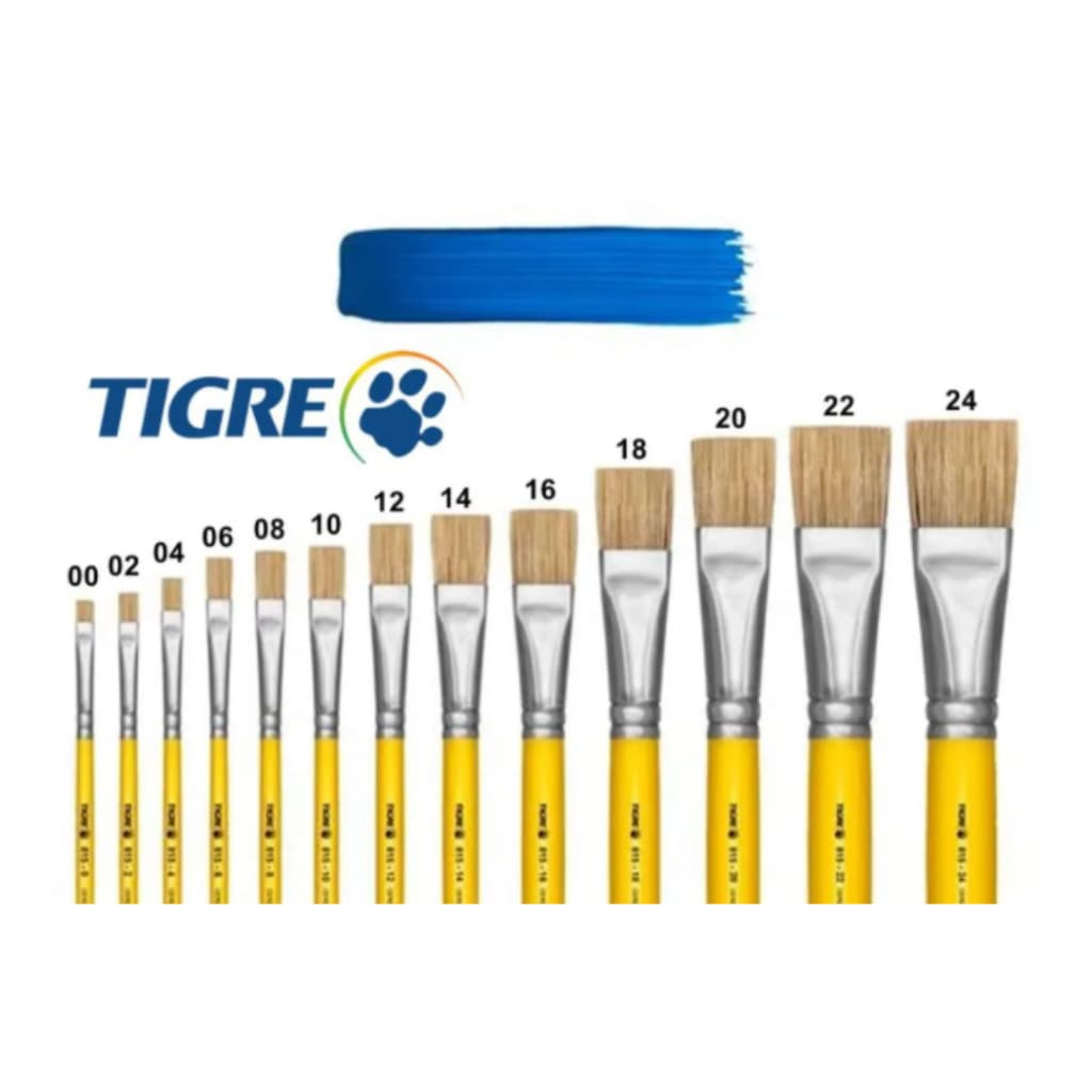 Kit Com 7 Pincéis Tigre 815 (Cabo Amarelo)