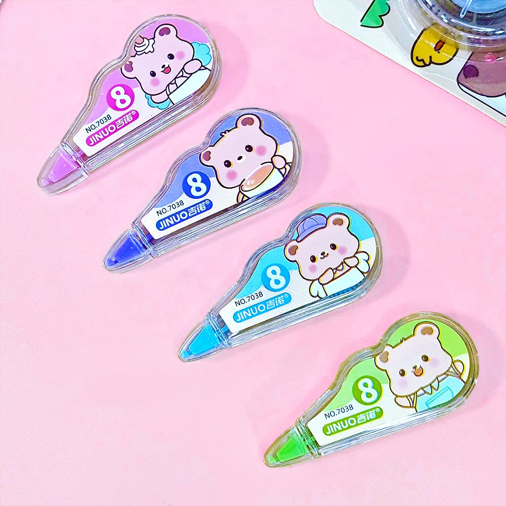 Conjunto de Fitas de Correção 4 em 1, Total de 32 M, Material Escolar e de Escritório - Papelaria Fofa