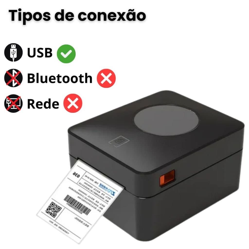 Impressora Etiqueta Correio Codigo Barras 100mm Usb Preto 203 dpi (8 dots/mm)