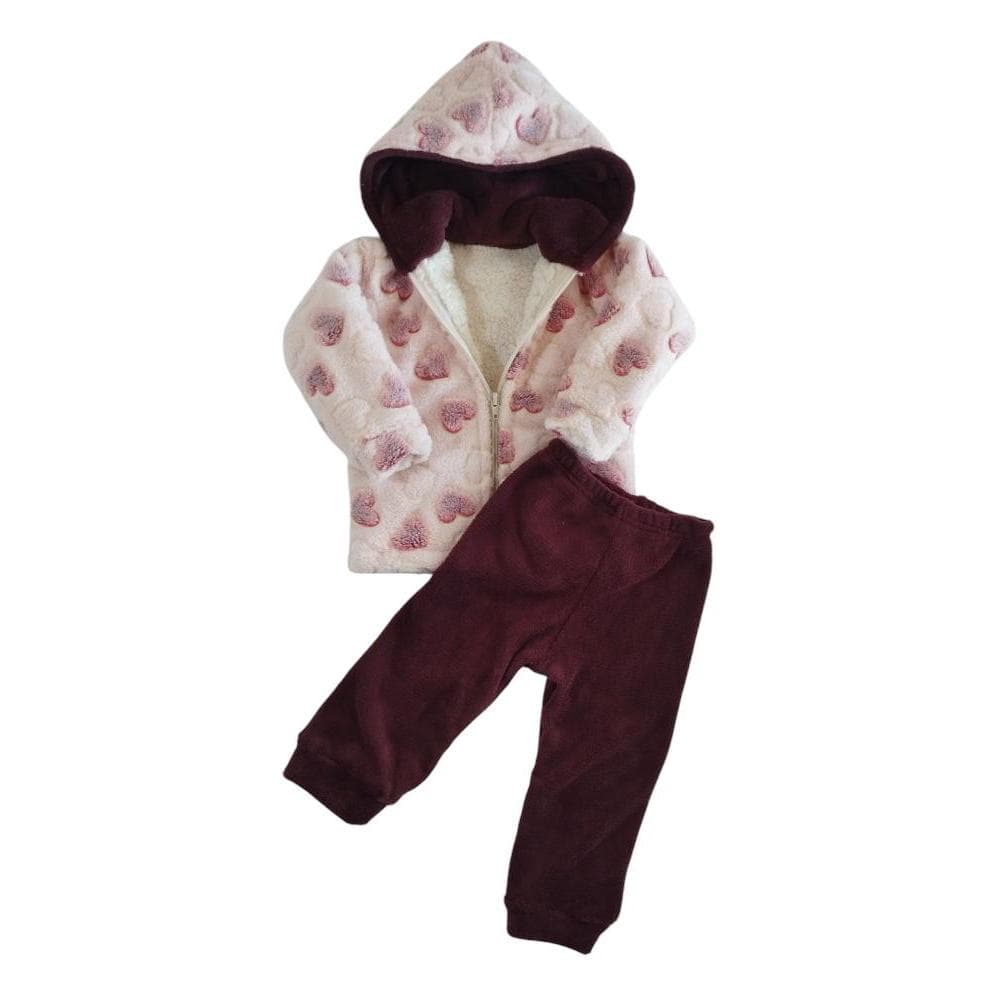 Conjunto forrado de plush com sherpa fofinho e quentinho!