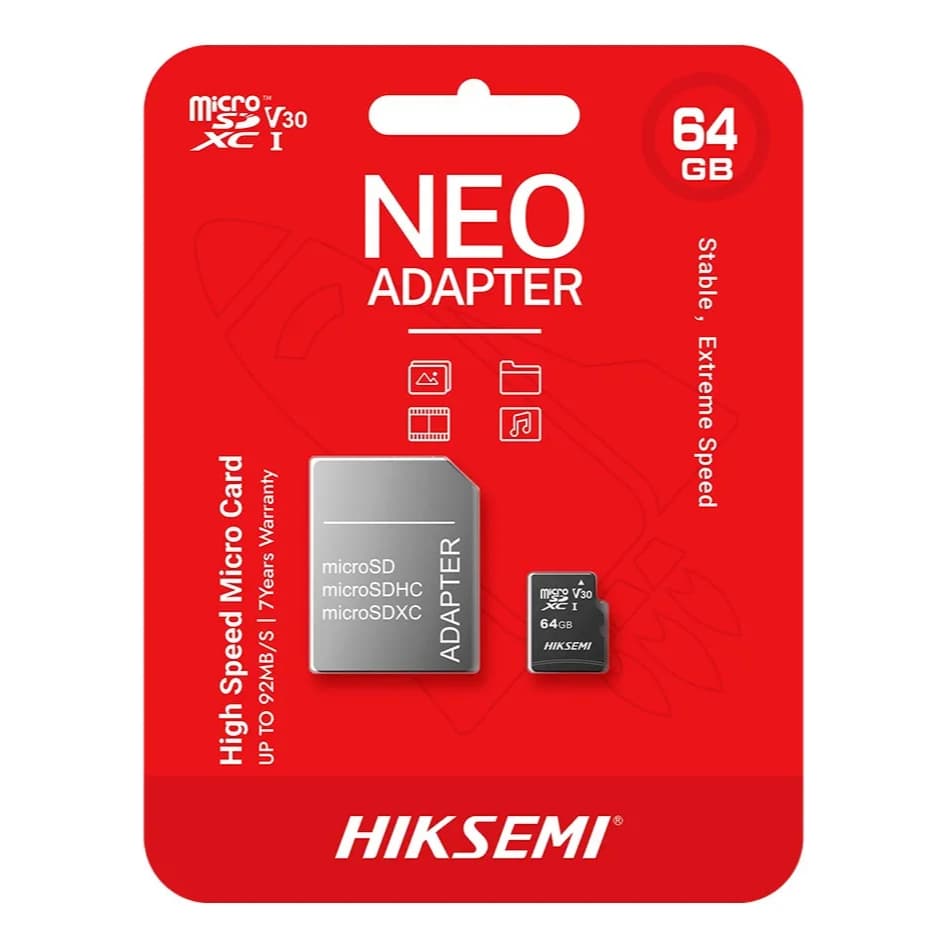 Cartão de memoria HIKSEMI MICROSD 64GB C1 SERIES Ideal para camera de segurança