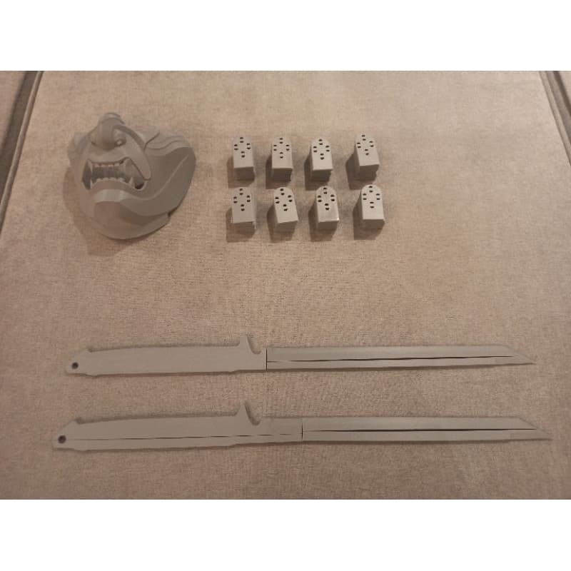 Kit Cosplay Soldado Oni Samurai Wakizashi e Ombreiras