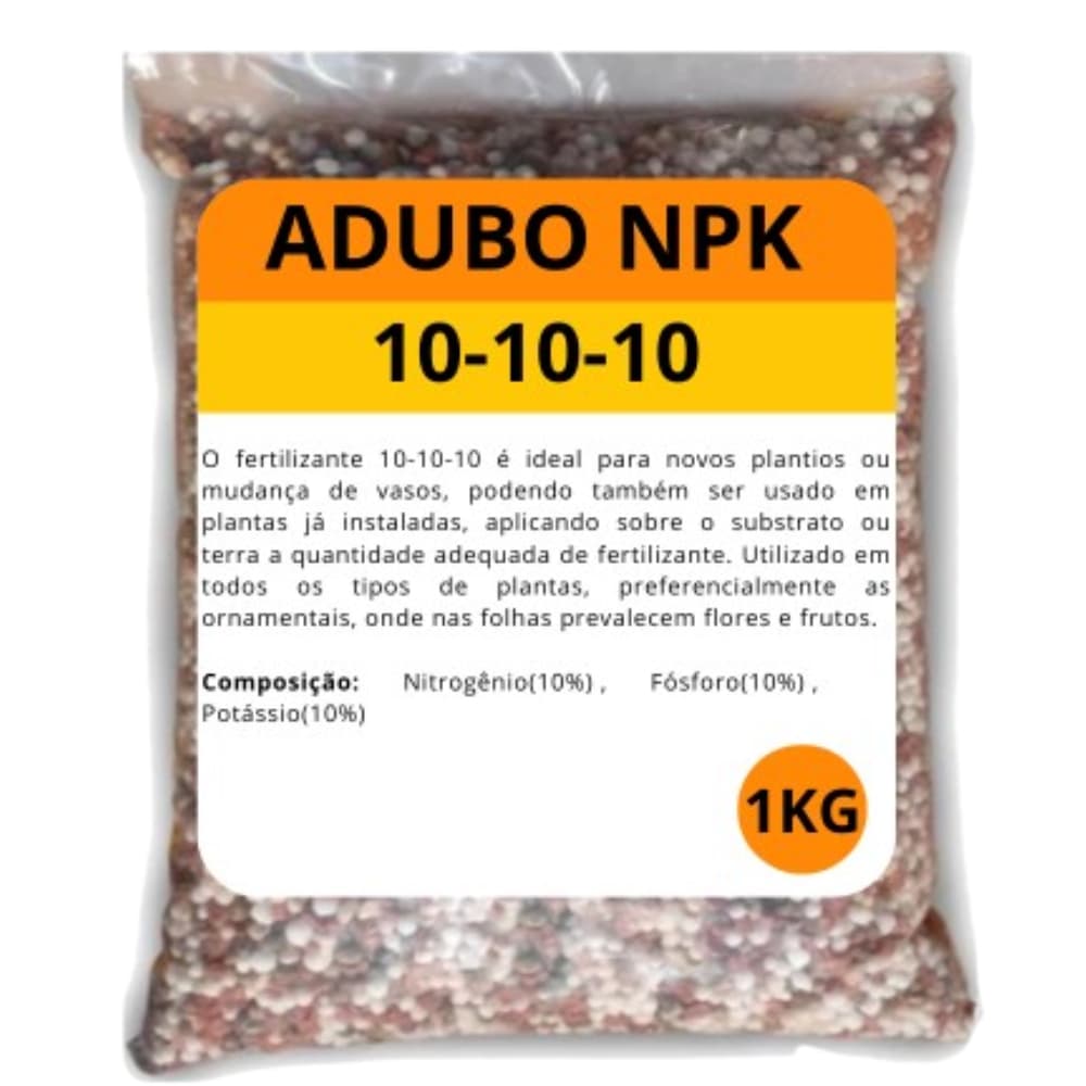 Adubo Fertilizantes NPK 10 10 10 1kg - Plantas, Flores, Rosas Deserto, Samambaia