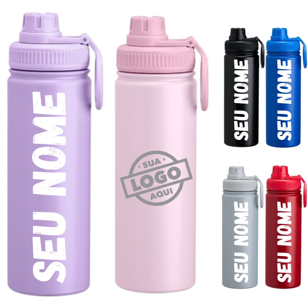 Garrafa Inox 750ml - Leve E Prática Personalizada - Logo