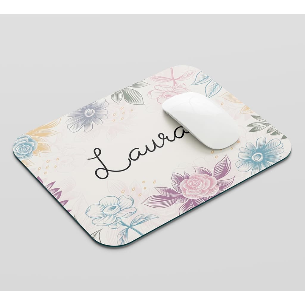 Mouse Pad Feminino Personalizado Com Nome Florido