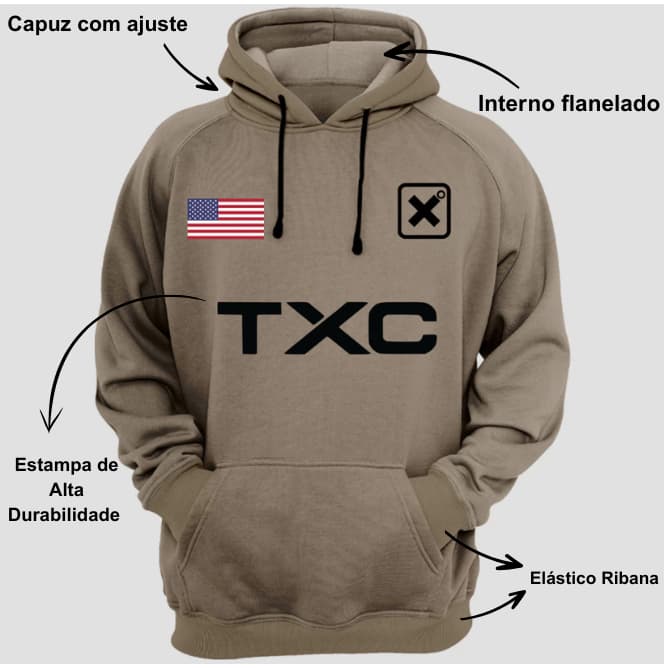 Blusa Moletom Txc Country Unissex Flanelado Qualidade Blusa