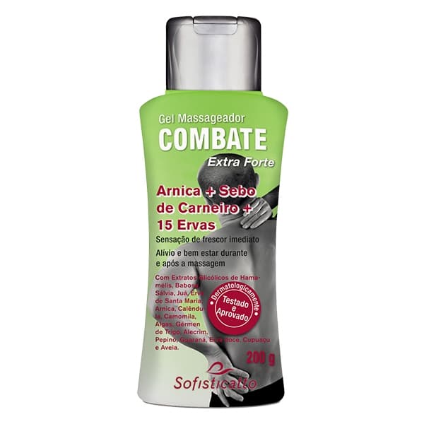 Gel Massageador COMBATE ARNICA + SEBO DE CARNEIRO + 15 ERVAS 200g SOFISTICATTO