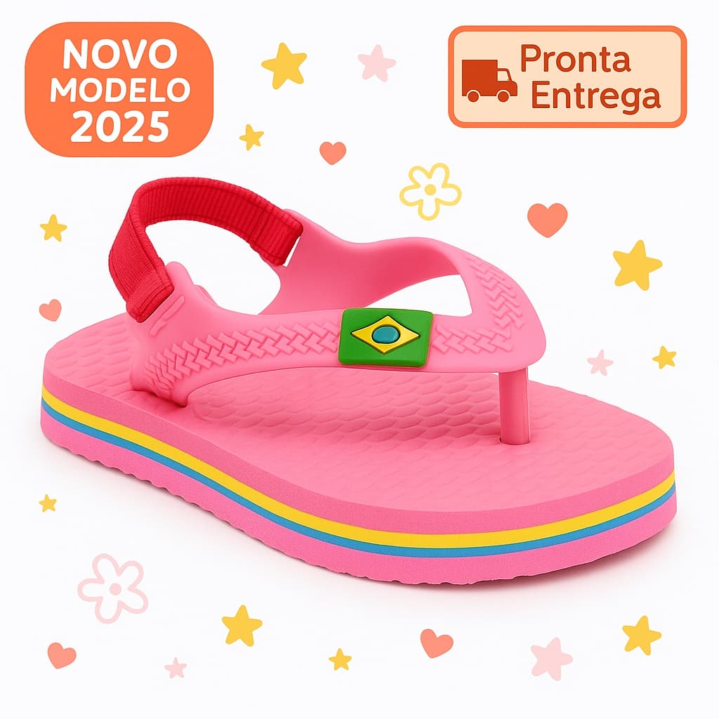 Chinelo bebê 23/24 menina baby Super Leve e Macio Dia a Dia Lançamento 2025