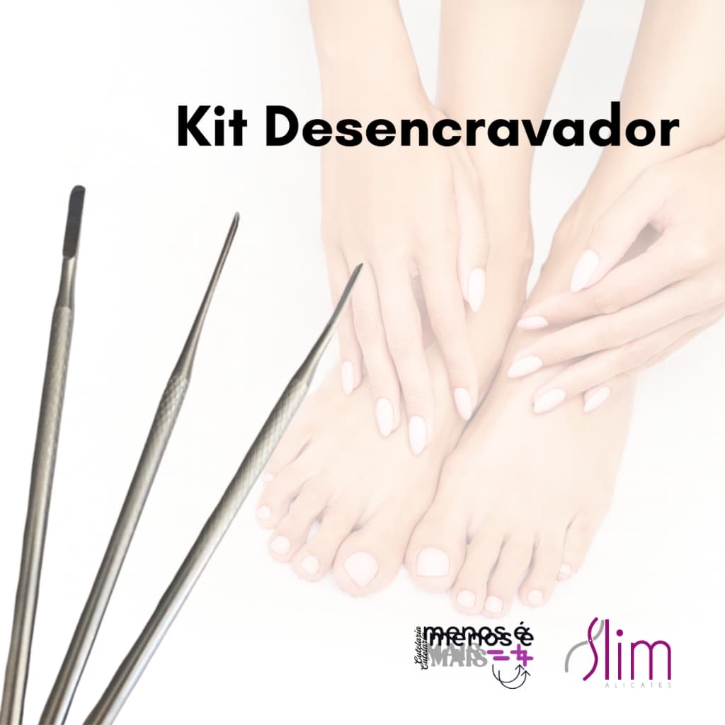 Kit Bisturi Desencravador Slim Podologia - 3 Peças N206, N214 e Formão N254
