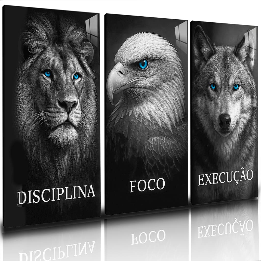 Quadros Decorativos Disciplina Foco Execução Animais 120x60