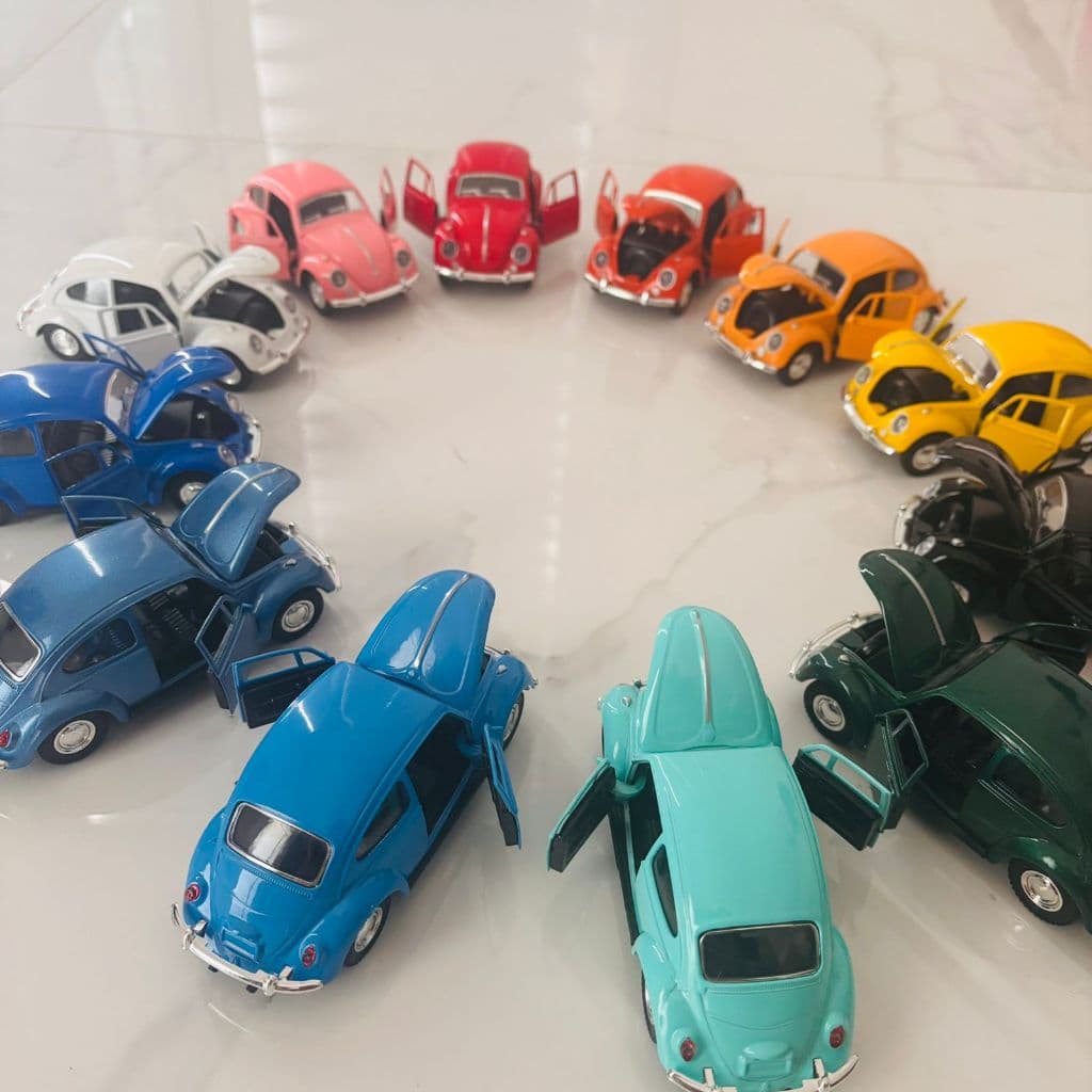 Fusca carrinho ferro miniatura coleção brinquedos unitário ou kit Colorido brilhante fosco 24 cores