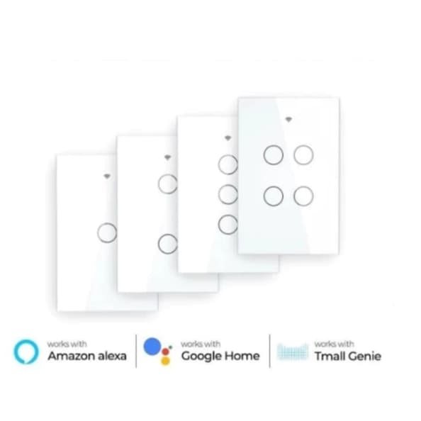 WiFi Interruptor Inteligente Touch com Controle Remoto Sem Fio para Alexa e Google Home