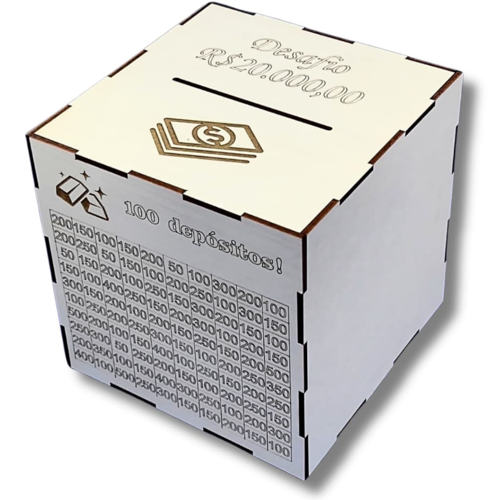 Cofre Desafio 1Mil/ 5 Mil/ 10 Mil/ 20 Mil Caixa Poupança Cofre Desafio