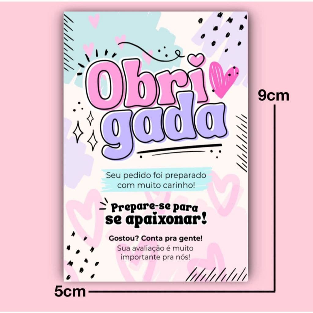 50 ou 100 unids. Cartão de Agradecimento ao Cliente , Tags, Cartões ao Cliente Modelo Alegrinha (Papel Brilhoso)