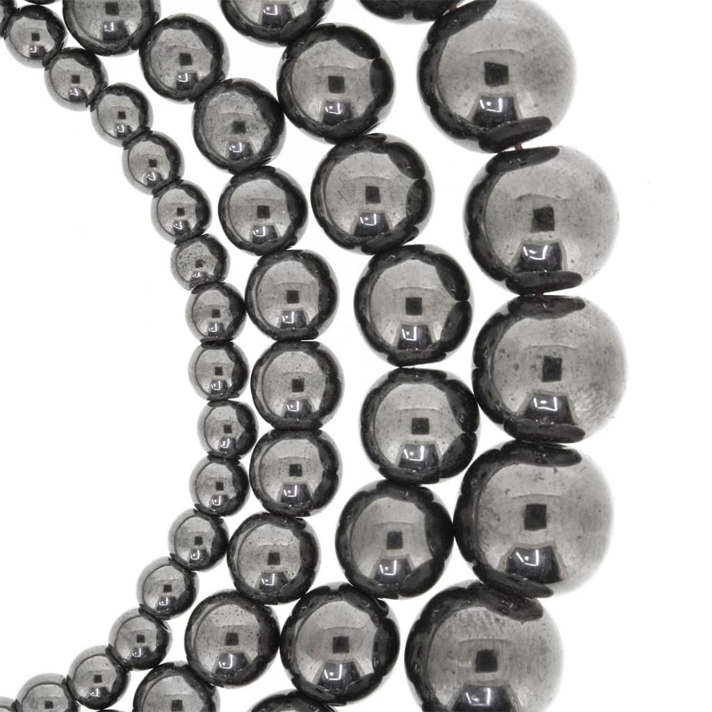Contas de Pedras Naturais Hematita para Pulseiras Colares - 4mm / 6mm / 8mm / 10mm