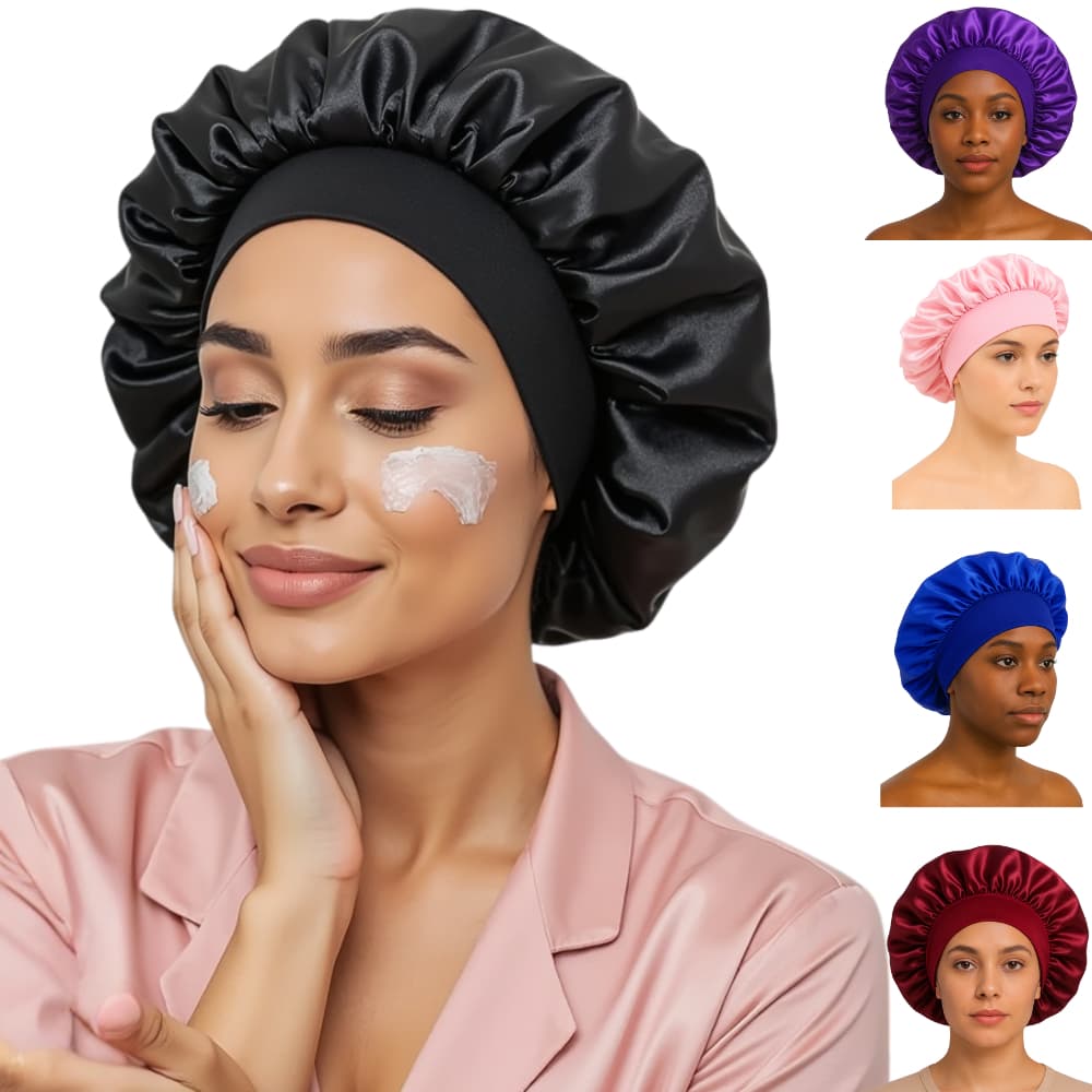 Touca de Cetim Antifrizz com Faixa Confortável