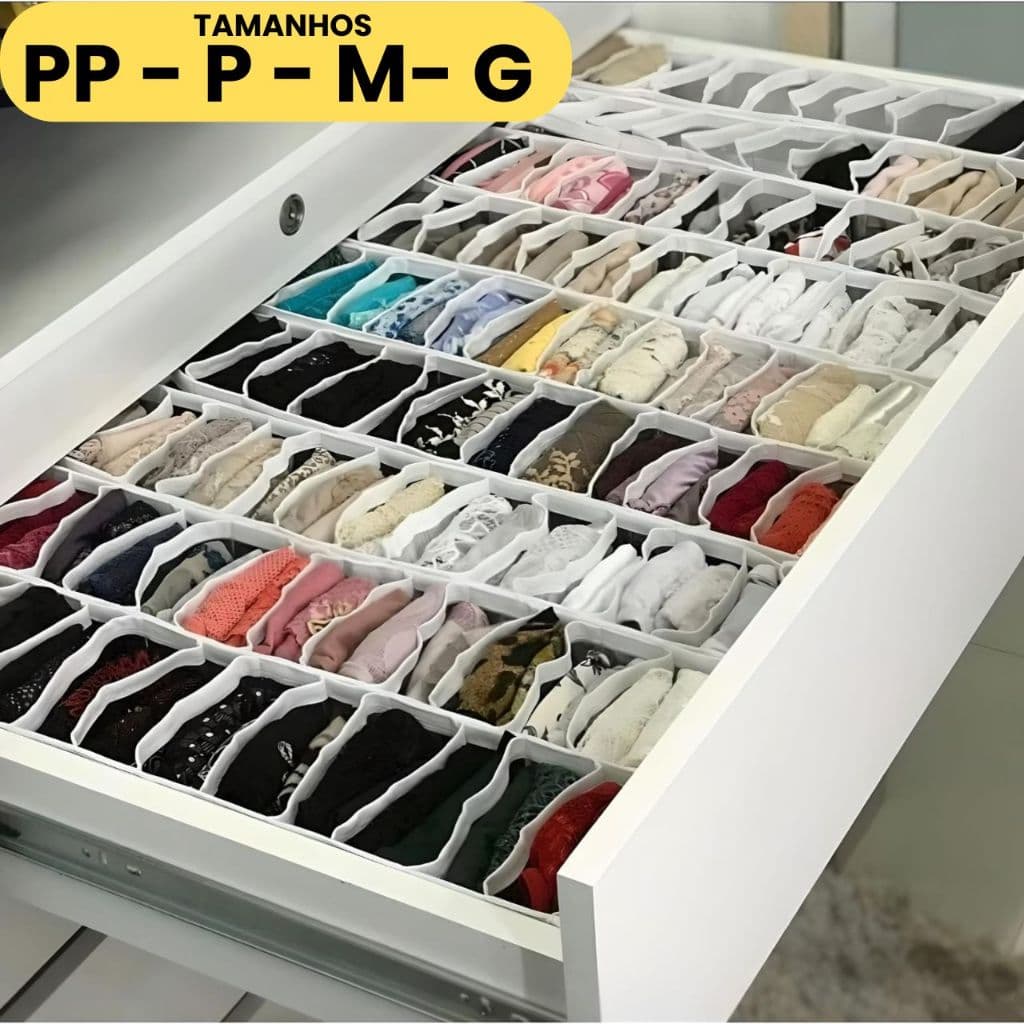 Colmeia Organizadora "PP - P - M - G " Branco / Organizador de Guarda Roupas