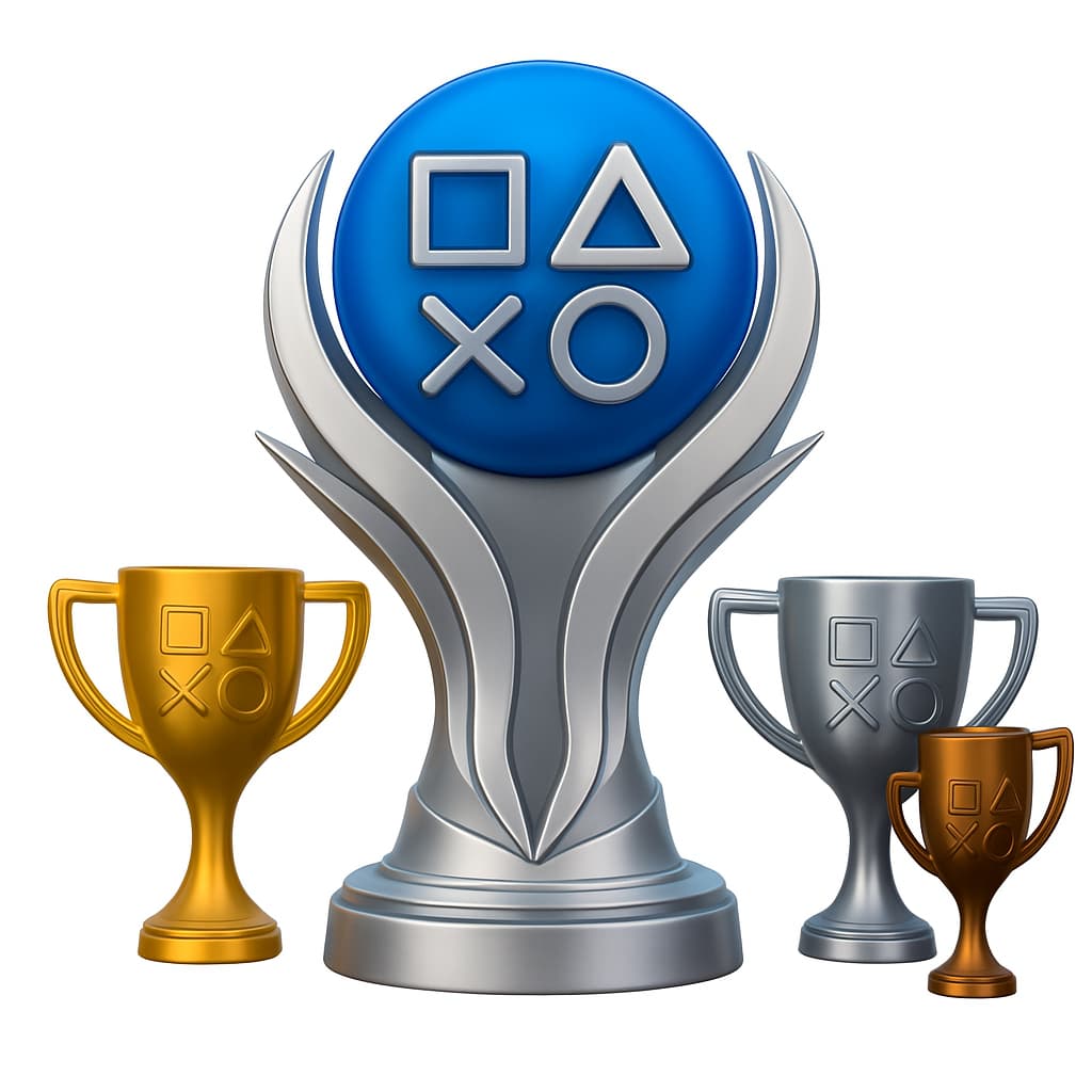 Troféus PlayStation PSN com o Platina - Kit 4 unidades Platinum dourado prata e cobre | PS5 PS4