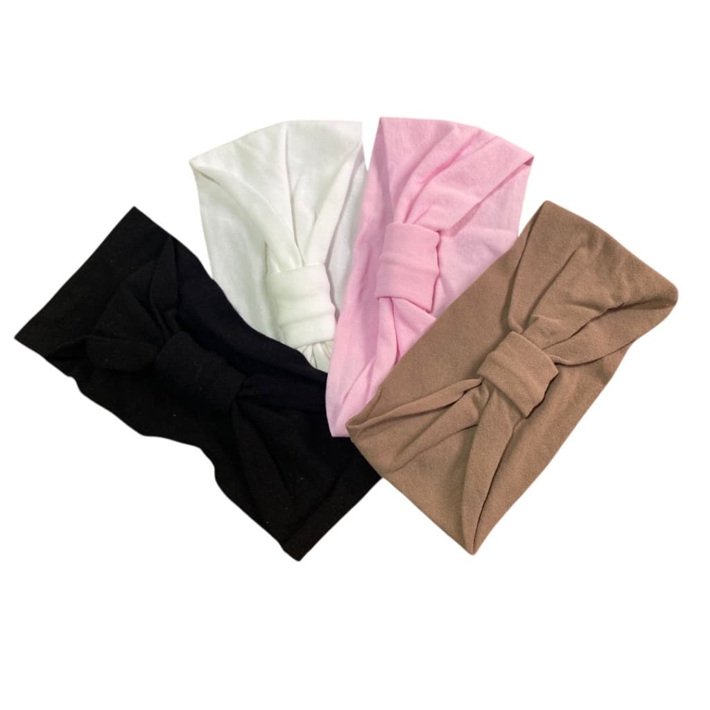 Kit 04 Un. Faixa de Cabelo Tiara Dança Ballet Jazz Cores Rosa, Branco, Preto, Marrom - Fabrica Ballet