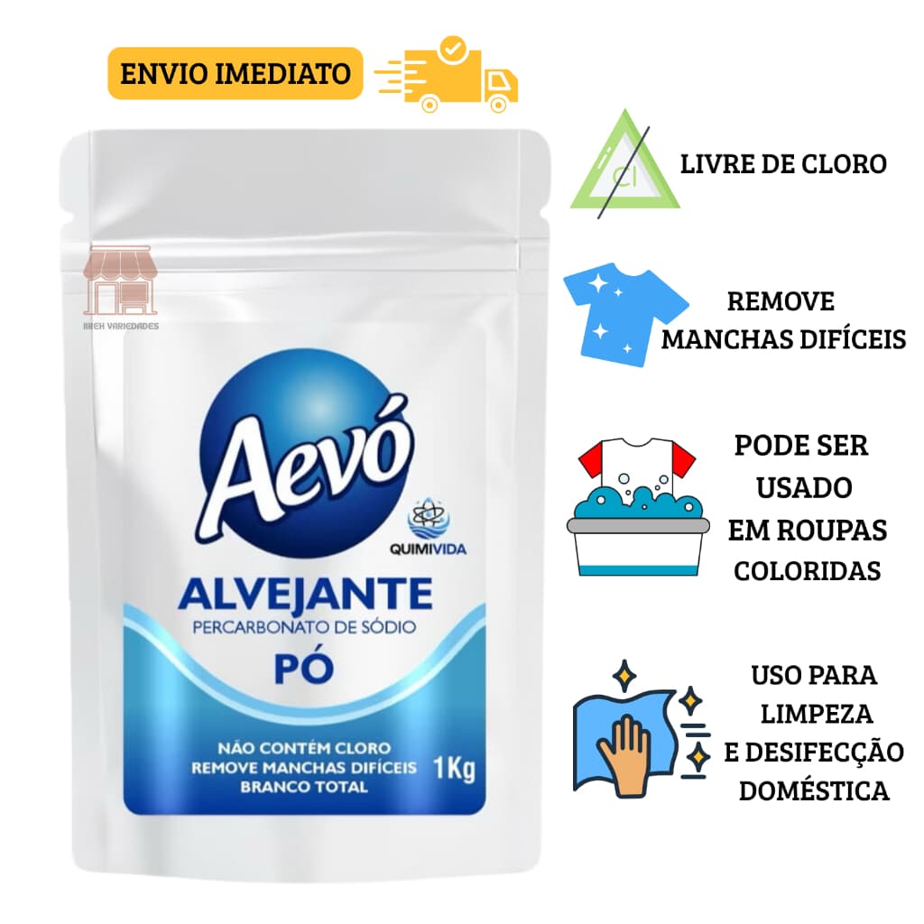 Percarbonato de Sódio Quimivida - Alvejante, Limpeza Doméstica e Desinfecção - 1kg