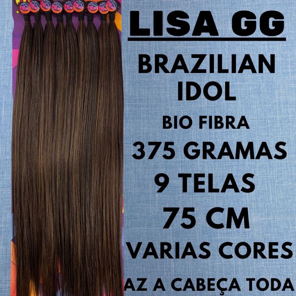 Cabelo Liso BIO FIBRA BIO VEGETAL LISA GG 75cm BRAZILIAN IDOL fibra bio humanizada