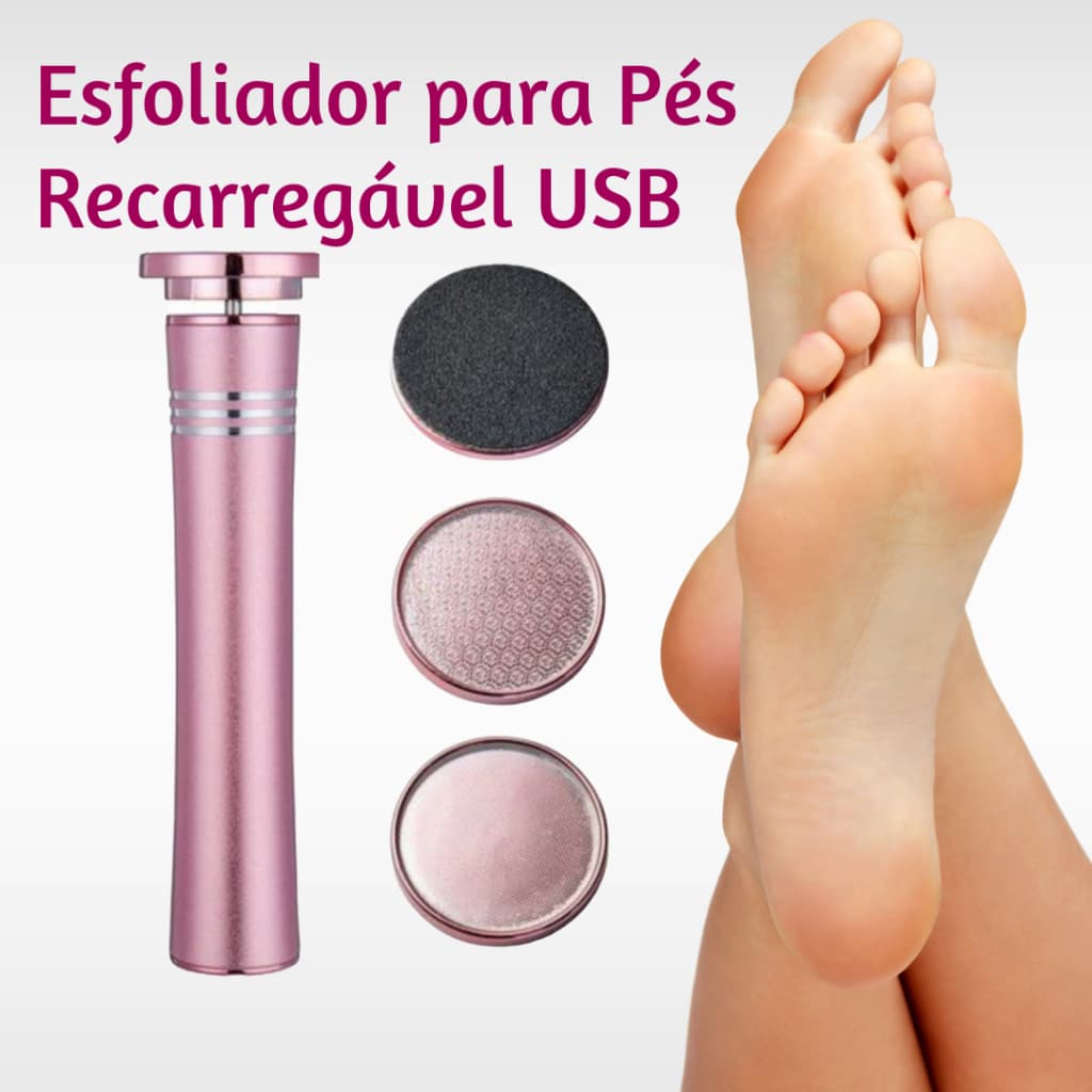 Lixador Esfoliador Portátil para Pés Raspador Ralador Pé Removedor Calos Calcanhar Recarregável USB