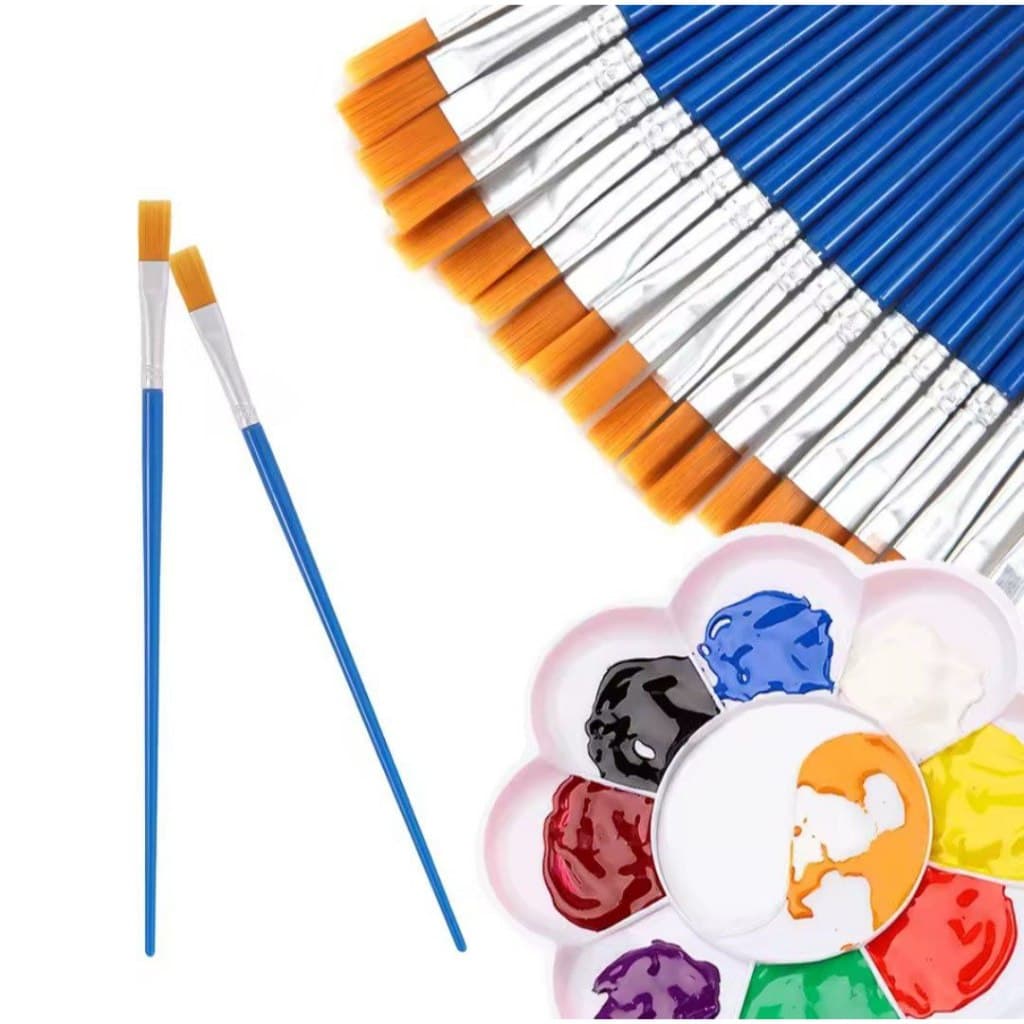 Kit 30 Pincéis Aquarela Para Pintura Artesanato Artes Pintura de Rosto Ponta Fina Redonda e Chato