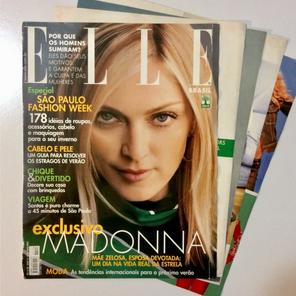 MADONNA REVISTA ELLE BRASIL CAPA MAIS REPORTAGEM COMPLETA PAGINAS SOLTAS