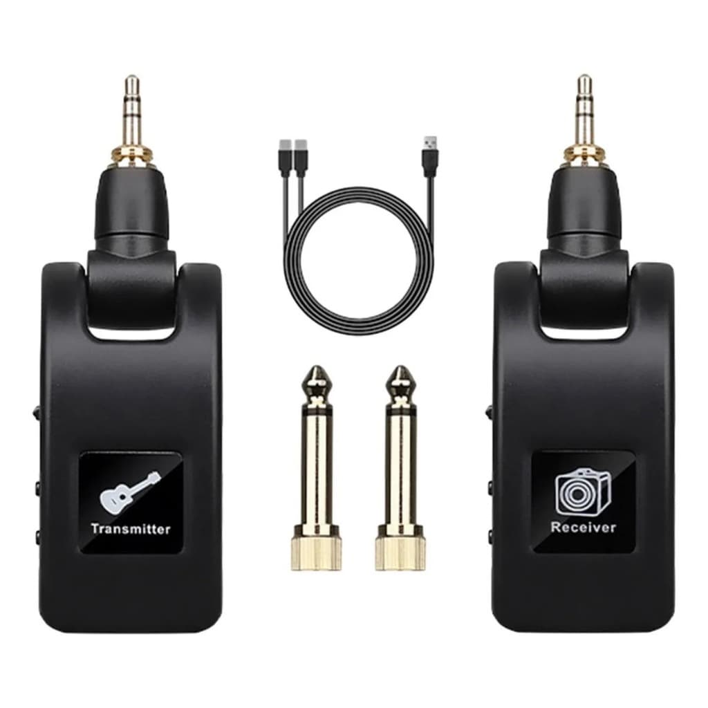 TRANSMISSOR E RECEPETOR  SEM FIO P2+P10 GUITARRA