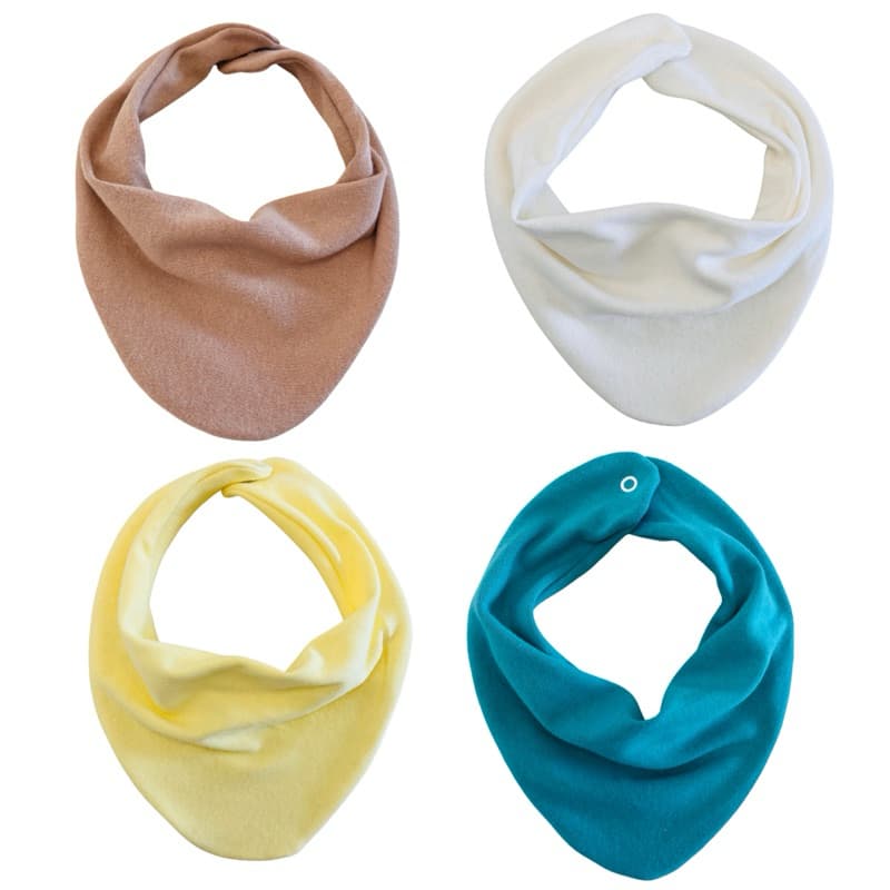 Kit com 3 Babador Bandana Bebê Infantil Cores Variadas Menino Menina 100% Algodão