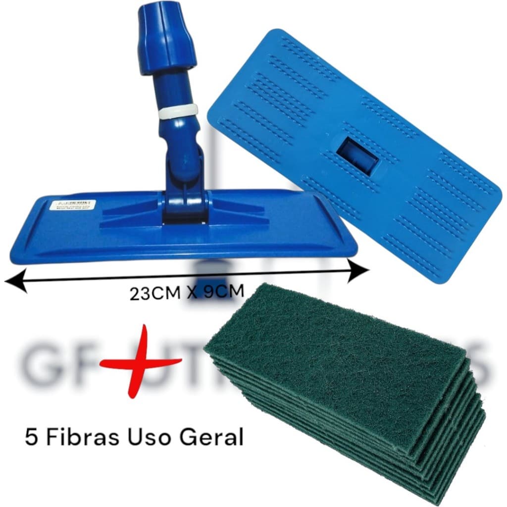 Kit Suporte Limpa Tudo Mop  Pega Fibra + 5 fibras uso geral Limpeza pesada