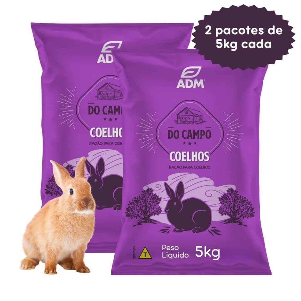 Kit 2 un DO CAMPO COELHOS Ração Para Coelhos 5kg