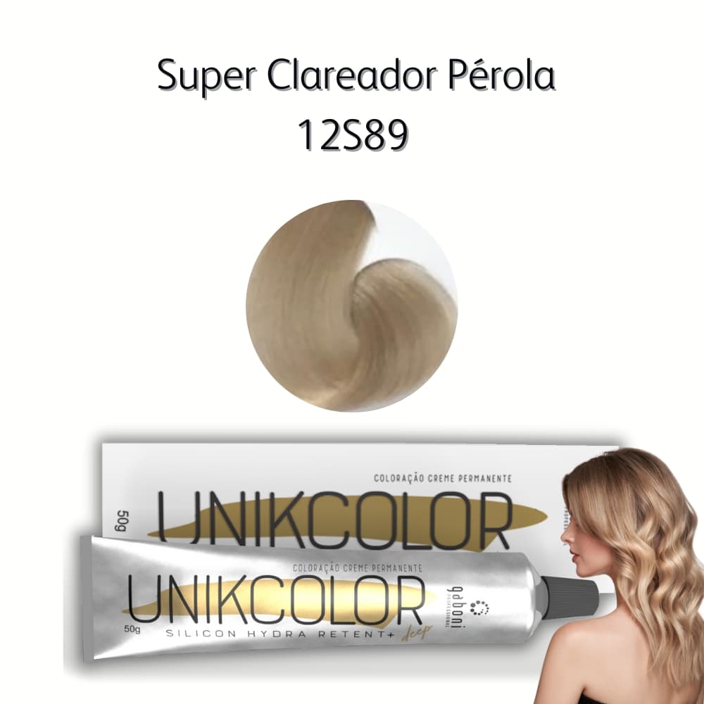 Coloração UnikColor 12S89 - Super Clareador Perola 50gr Gaboni Professional