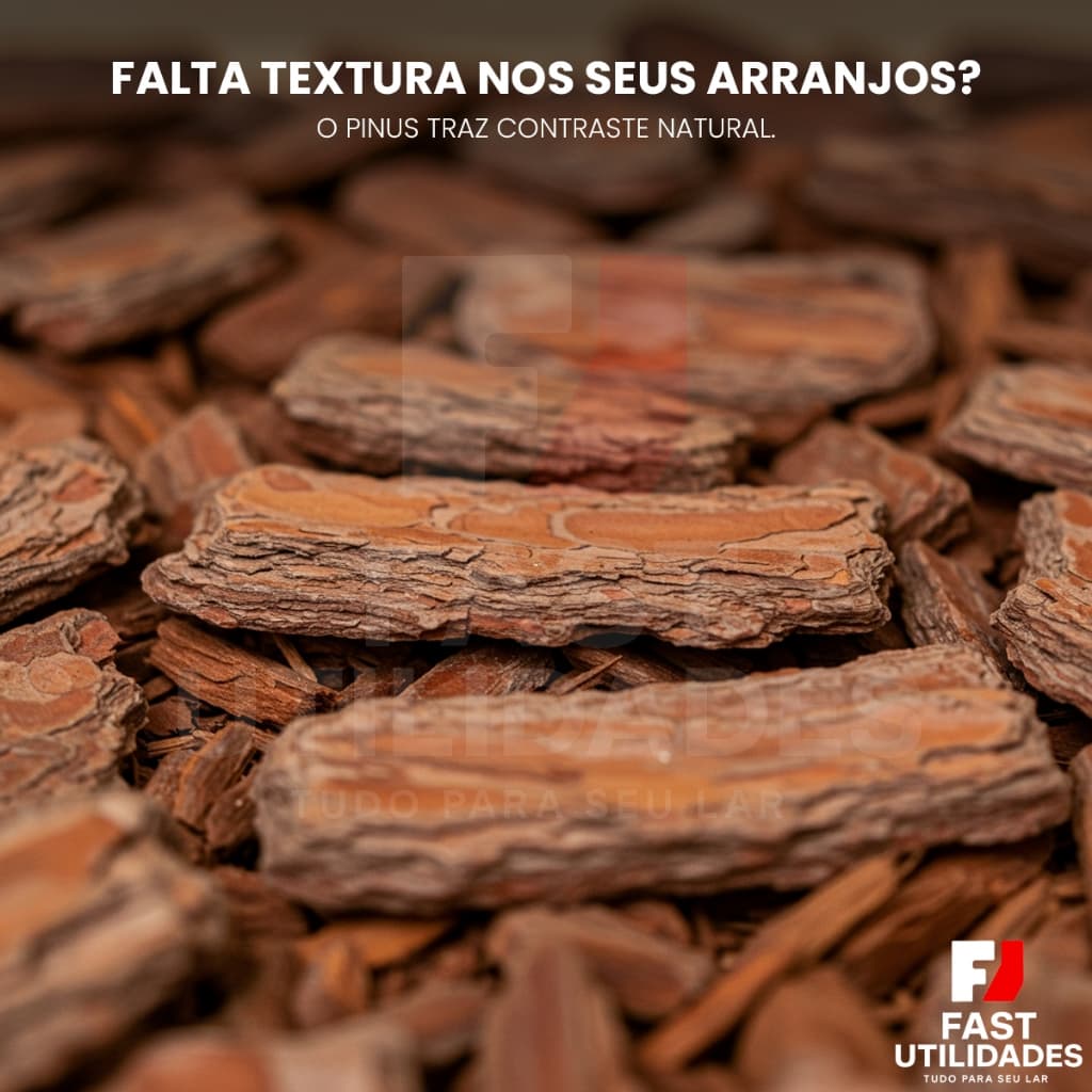 Casca de Pinus Natural 40L Cascalho para Vaso de Planta e Jardim Substrato para Plantas