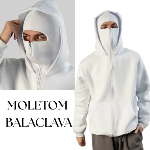 MOLETOM COM BALACLAVA MASCARA NINJA, 2025 2026, MINIMALISTA