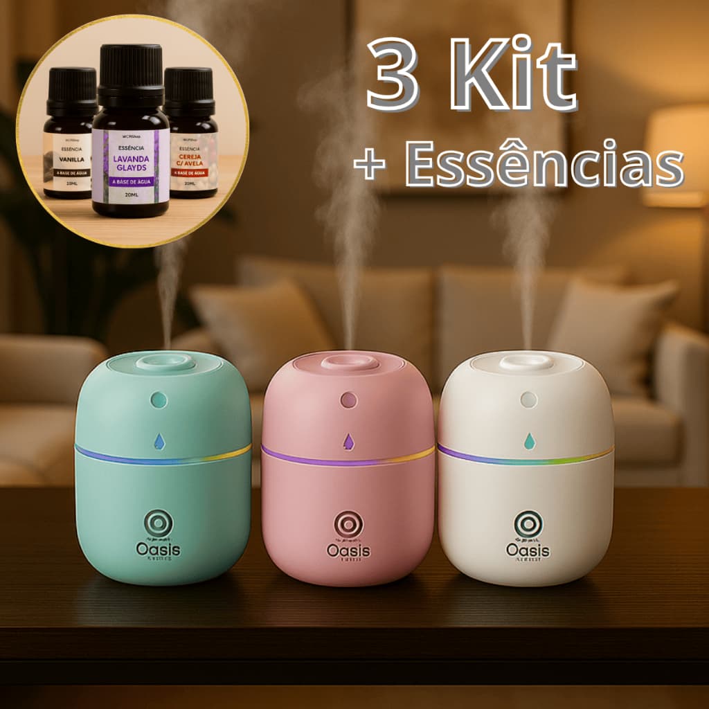 3 Peças Umidificador Atomizador De Ar Doméstico Portátil Umidificador De Escritório + 3 Essências