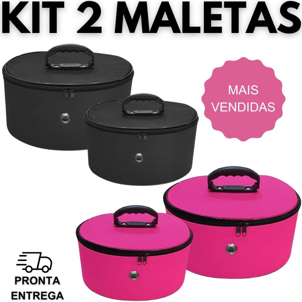 Kit 2 Maleta Nécessaires Frasqueiras Maquiagem Esmaltes Premium