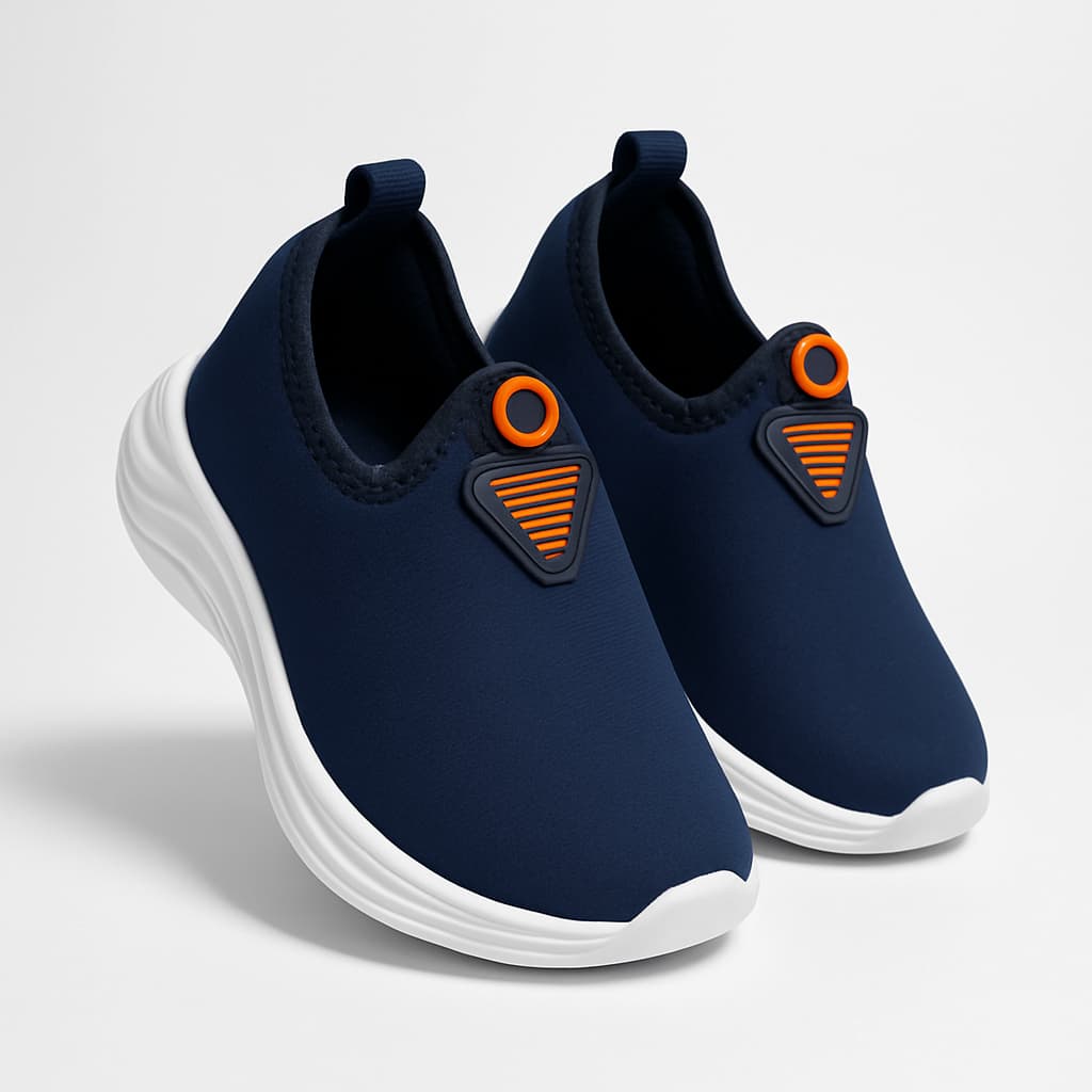 Tênis Menino Infantil Calce Fácil Confortável Volta As Aulas Casual Laranja Preto Azul Macio