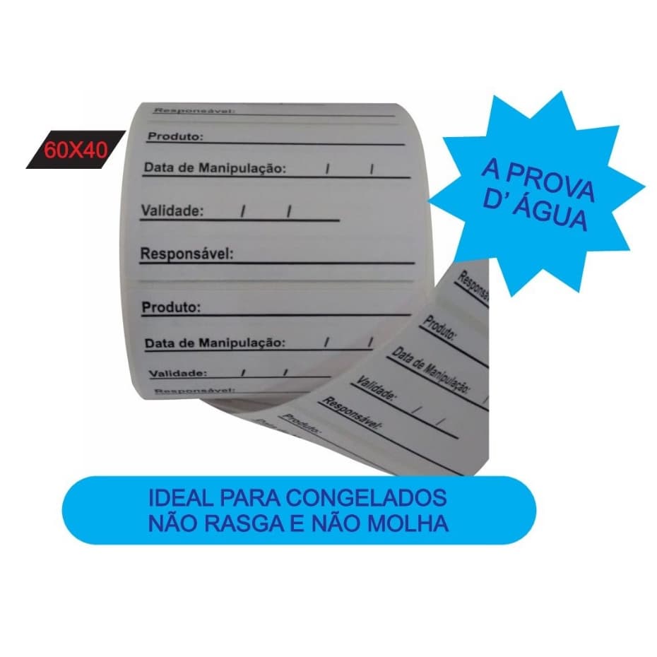 500 Etiqueta Validade Congelamento Bopp Adesivo Marmita Tempero