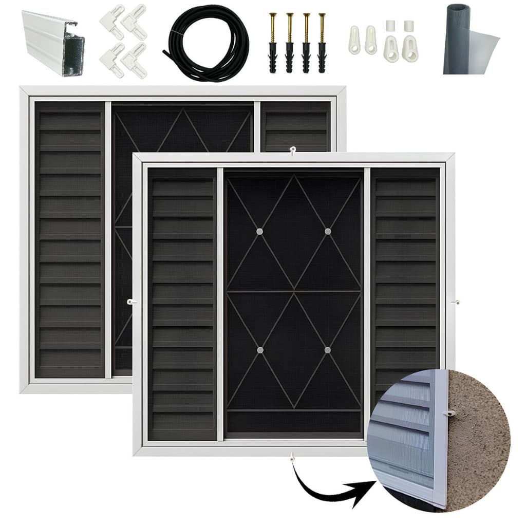 Kit 2 Telas Mosquiteira Alumínio 120x100cm + Acessórios Para Janelas Anti Insetos Anti Mosquitos